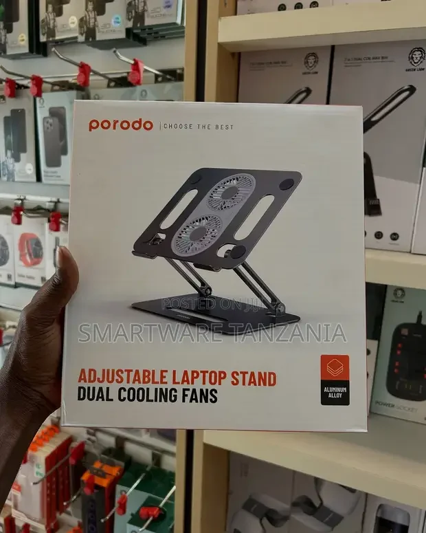 Porodo Adjustable Laptop Stand, Compatible With 14-17.3 Devices