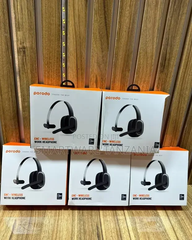 Porodo Enc Wireless Work Headphone Bluetooth Headset Mic 65hr Battery