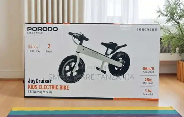 Porodo Joycruiser Kids Electric Bike 15kmH 3 Gears Ages 3-14