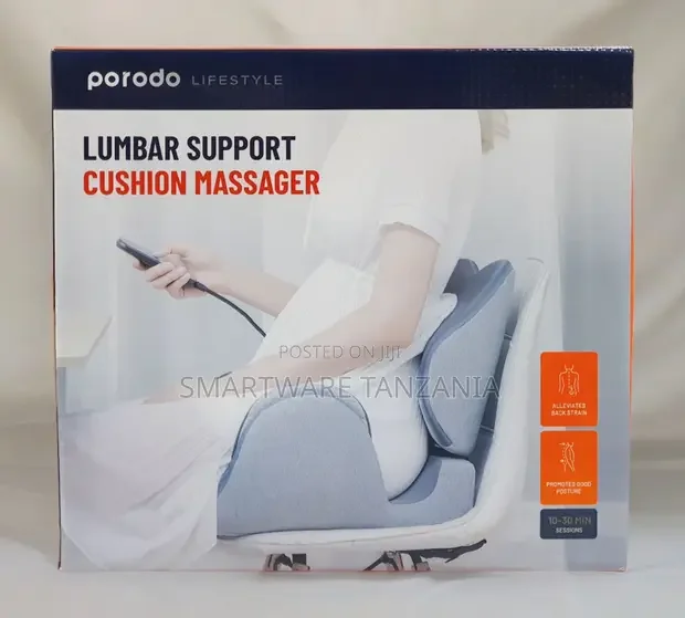 Porodo Lumbar Support Cushion Massager - Alleviates Back Strain