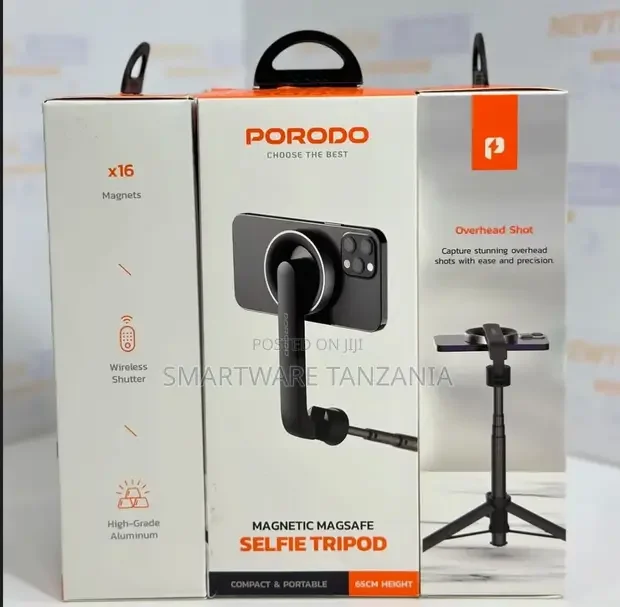 Porodo Magnetic Selfie Stick 65cm Extendable Remote Control