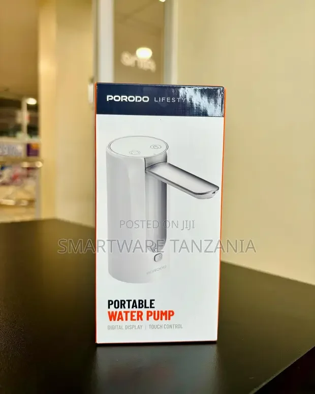 Porodo Portable Water Pump Digital Display Touch Control Rechargeable