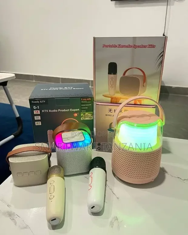 Portable Karaoke Speaker Machine With 2 Wireless Microphone