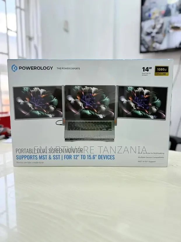 Powerology 14 Inch Dual Screen Monitor 1080p for Laptop Extension