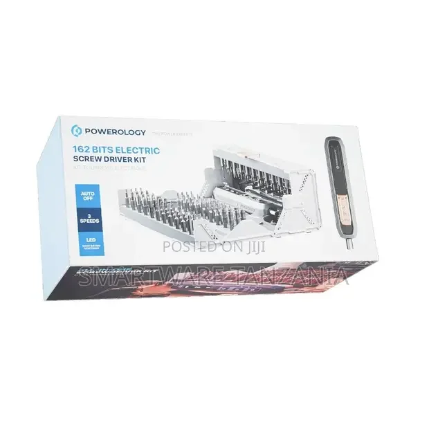 Powerology 162 Bits Electric Screwdriver Kit - Black