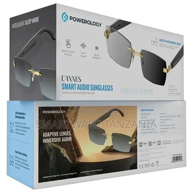 Powerology Cannes Smart Audio Sunglasses - GoldBlack
