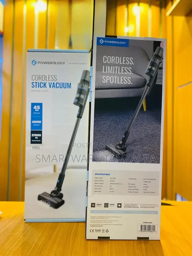 Powerology Cordless Stick Vacuum 400w With 27, 000pa Strong Suction