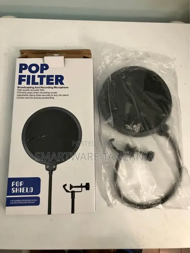 Professional Metallic Mic Pop Filter Clip Stabilizing Arm