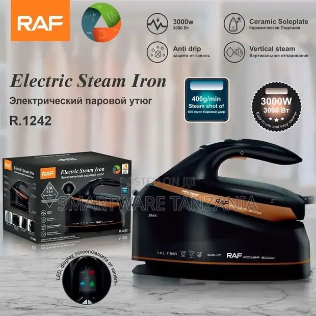 Raf Power 3000 Steam Iron Station 3000w Professional Black Orange
