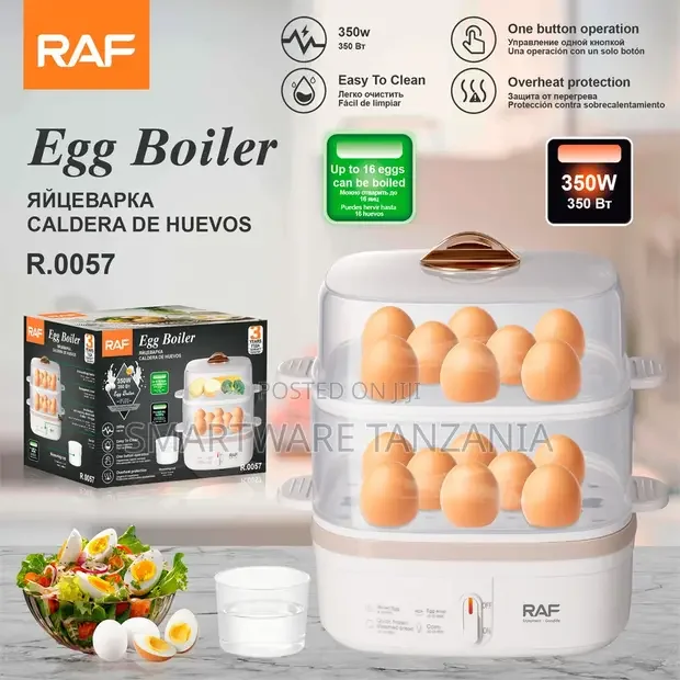 Raf R.0057 Egg Boiler 350w 16 Eggs Capacity Auto Shut Off White