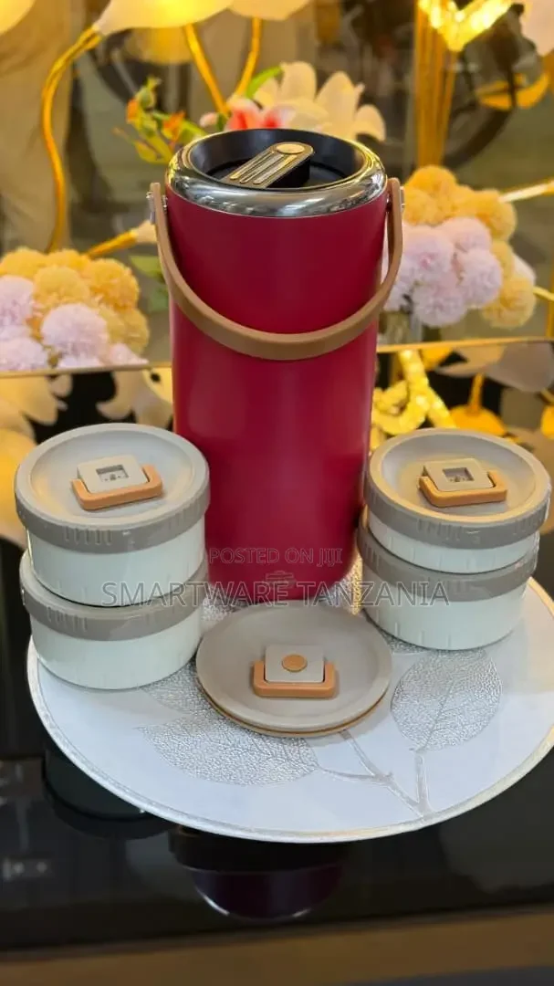Red Thermos Lunch Box Kit for Warm, Organized Eating Anywhere