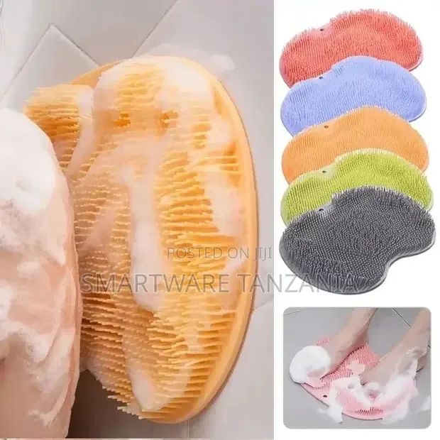 Shower Foot Back Scrubber, Silicone Bath Massage Brush Pad
