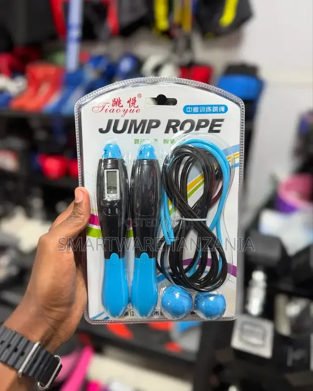 Smart Jump Rope With Digital Counter and Weighted Balls Blue