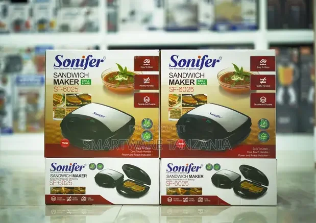 Sonifer Sf-6025 Electric Sandwich Maker 750w With Nonstick Plates