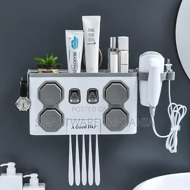Toothbrush Holder Automatic Toothpaste Dispenser Hair Dryer