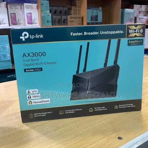 Tp-Link Archer Ax53 Ax3000 Wi-Fi 6 Router Easymesh VPN Wpa3