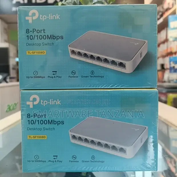 Tp-Link Tl-Sf1008d 8-Port 10100mbps Desktop Switch Fanless Green
