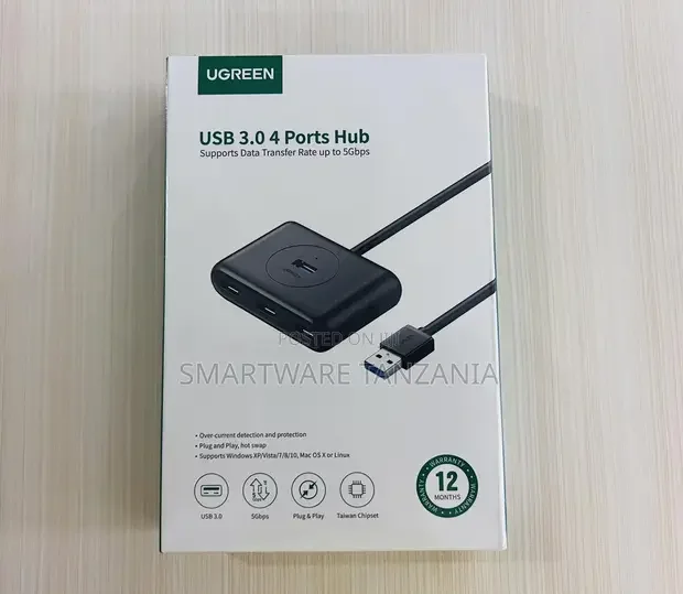 Ugreen 4 Port Usb 3.0 Hub With Micro Usb 2.0 Otg Extension Adapter