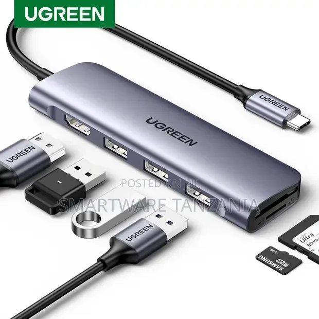 Ugreen 4k60hz Usb C Hub - Hdmi 2.0 SdTf Card Reader for Macbook M2