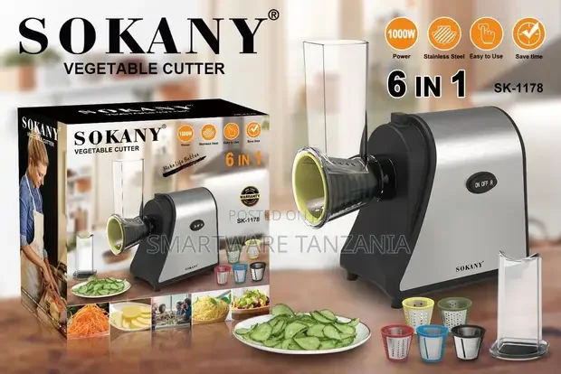 Vegetable Cutter, 6 Interchangeable Stainless Steel Blades