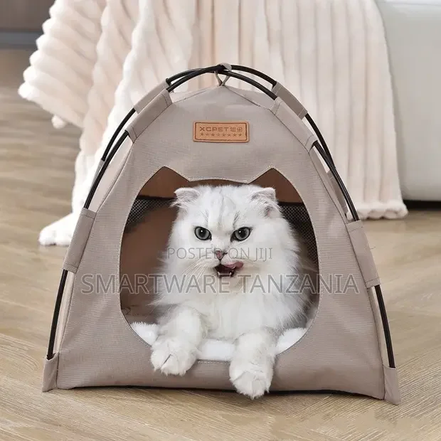Xcdpet Cat Tent Bed Indoor Pet House With Mesh Ventilation Beige