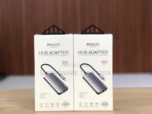 Yesido Hb15, 6 In 1 Multifunctional Usb-c Hub, 2 X Usb