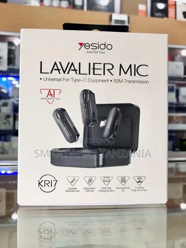 Yesido Kr17 Wireless Lavalier Mic Ai Noise Reduction 50m
