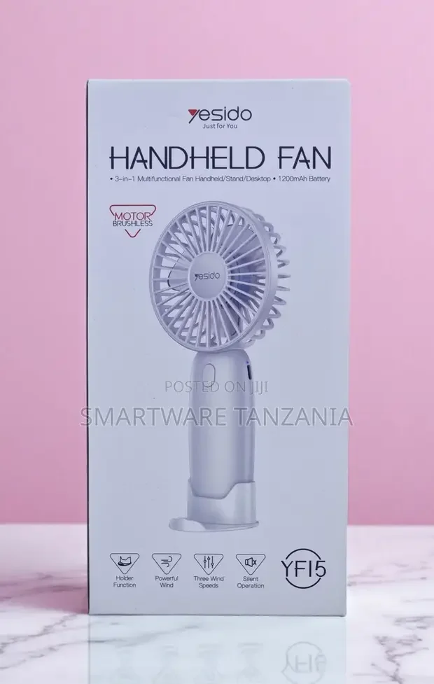 Yesido Yf15 Handheld Fan 3-in-1 Brushless Motor 1200mah Battery